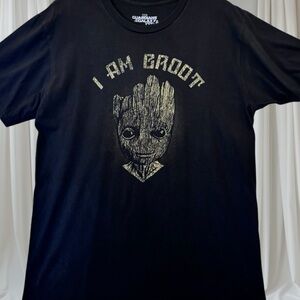 Marvel Guardians of the Galaxy Vol. 2 “I Am Groot” Black Tee Sz Med NWOT